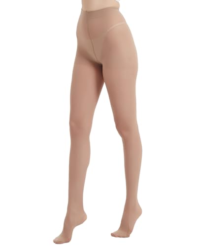 Image of Citystl 2 Pairs Black Sheer Tights for Women - 30D Rip Resistant Tights Control Top Pantyhose with Reinforced Toes