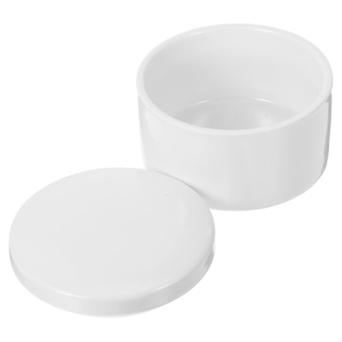 MOBUTOFU Caja Redonda de Cerámica de Color Claro para Almacenamiento de Joyas Superficie Lisa, Organizador Adecuado para Collares y Decoración de Escritorio