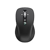 CITLLA Wireless Bluetooth Mouse (USB + BT1 + BT2), Full Size, 4-Way Scrolling, Multi-Device Silent Mouse for Computer, Laptop, iPad, MacBook (Black)