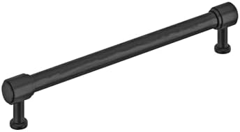 Signature Hardware 954060-O-81316 Lazzara 8-13/16 Inch Center to Center Hammered Bar Cabinet Pull - Matte Black