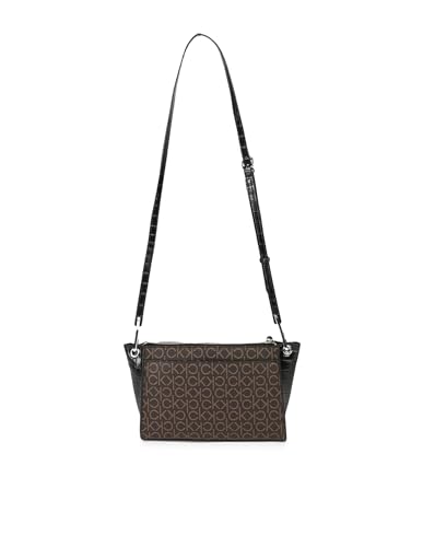 Image of Calvin Klein Reyna Crossbody, Brown /Khaki /Black Logo