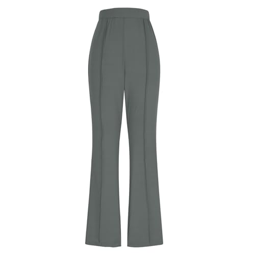 Flare Pants for Women Pull On High Waisted Wide Leg Trousers Stretch Bell Bottom Business Work Dress Pants Pockets4