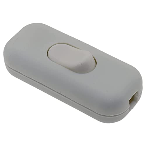 Art Deco Emporium White Dual Pole Inline Switch for Light Switches, Small Appliance or Lamp Switch Accepts upto Three Core Round or Flat Wire and Flex 6Amp 230V Double Pole Switching