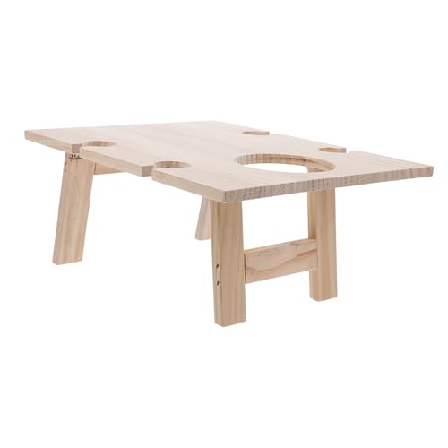 Table à vin pliante en bois pour stabiliser vos verres sur la plage - 2
