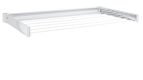 Leifheit Telegant 72 Protect Wall‑Mounted Folding Airer -7.2 m Drying Length, Drying Rack with 8 Stainless Steel Bars, Collapsible Folding Washing Line Clothes Dryer, Indoor & Outdoor