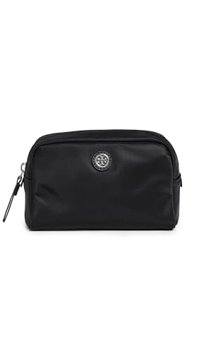 Tory Burch Women's Curved Cosmetic Case, Black, One Size