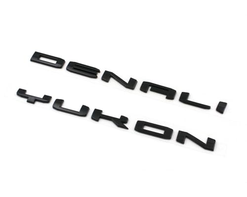 Image of 4pcs Gloss Black Door Rear Denali Yukon Emblems Letters Compatible with 2021-2024 Yukon Yukon XL (Gloss Black), TL-008