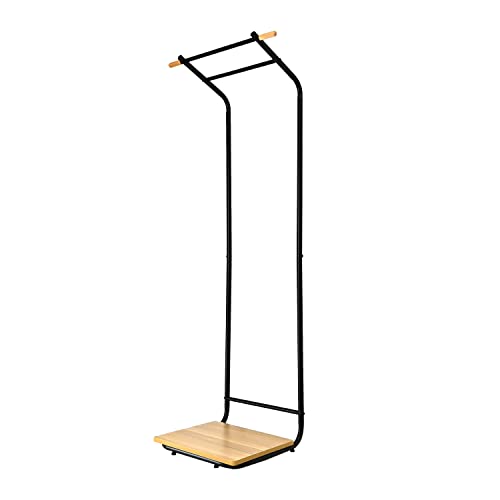 ハンガーラック 棚付 幅55 D型 コートハンガー コート掛け 洋服掛け 衣類 収納 玄関 コンパクト 省スペース
