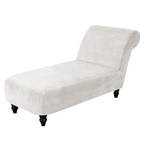 TOPCHANCES Velvet Chaise Lounge Cover,Stretch Armless Lounge Chair Sofa Slipcover Chaise Chair Covers for Living Room Chaise Lounge