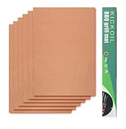 Grill Mats For Outdoor Grill Set Of 6 Bbq Grill Mat Copper Grill Mat Heavy Duty Non Stick Reusable And Easy To Clean, Electric Gas Charcoal Grill Outdoor Cooking Tools Accessories Rv Camper Must Have #TOP7