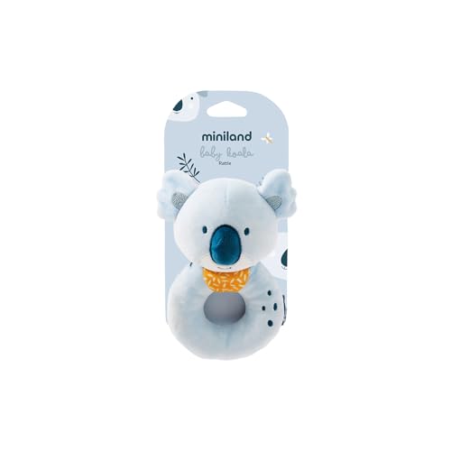 Miniland – Sonajero Bebé: Suave, Ligero y Estimulante, Ideal para los Primeros Descubrimientos Sensoriales Desde el Nacimiento (Koala)