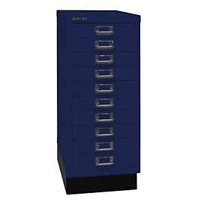 BISLEY MultiDrawer, 29er Serie mit Sockel, DIN A4, 10 Schubladen, Metall, 639 Oxfordblau, 38 x 27.9 x 67 cm