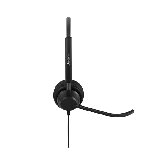 Jabra Engage 40 - Micro-casque filaire stéréo - Technologie 2 micros à réduction de bruit, câble USB-A - Ultra léger - Fonctionne avec les plateformes UC telles que Zoom & Unify - Noir