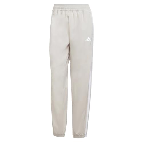 Adidas Women's Train Essentials 3-Stripes Woven Pants, Wonder Alumina/White, M