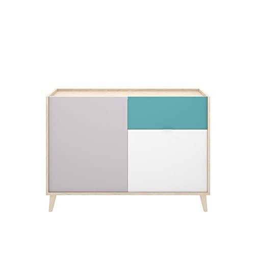 Mobelcenter-Mueble-Aparador-Nova-2-Puertas-1-Cajon-Buffet-Moderno-Armario-Auxiliar-Comedor-Color-Blanco-Natural-Esmeralda-y-Gris-Medidas-Ancho-105-cm-x-Fondo-43-cm-x-Alto-75-cm-1342