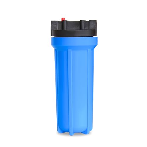 Image of RiverSoft Prefilter Assembly Granular with Activated Carbon (GAC) Filter with Housing - Reduces Chlorine, Odors. (3 /4 inch Inlet /Outlet, Blue, PP)