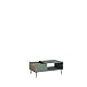 Forte Harllson, einfache Montage Dank EasyKlix Couchtisch mit Schublade, Salbei und Holzdekor: Mauvella Eiche, skandinavischer, moderner Stil, 106 cm breit x 45 cm hoch x 60 cm tief