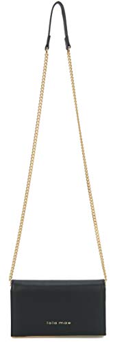 lola mae Wallet Clutch for Women with Phone Holder, Cellphone Purse with strap Fold-Over Crossbody bag (BLACK) 5