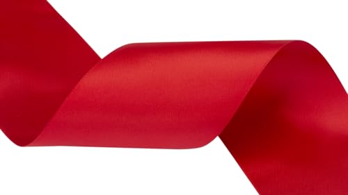 Zofrud Red Satin Ribbon 75mm x 9 Meters - Large Ribbon Ideal for Bows Gift Wrapping, Flower Bouquet, and Crafts - Image 3