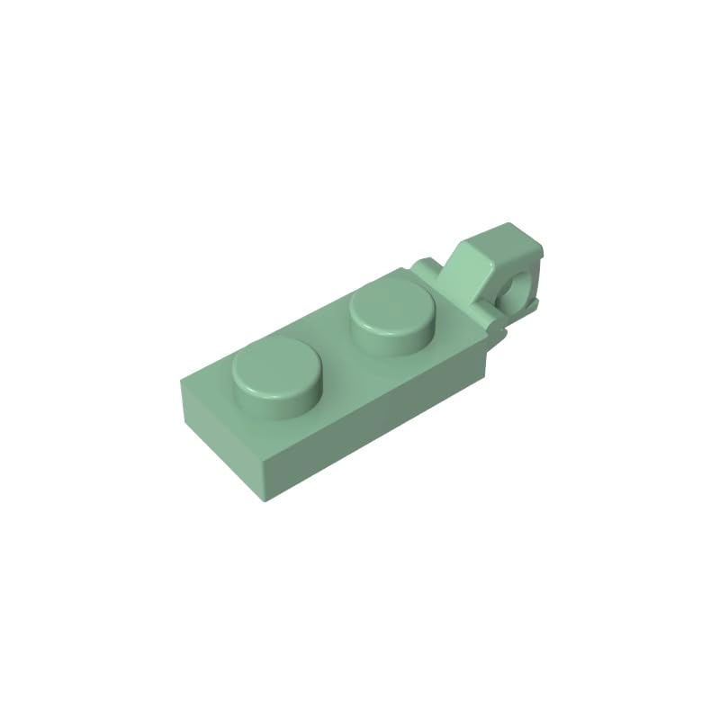Gobricks 44301 Hinge Plate Hinge Plate 1x2 Locking with 1 Finger On End, Without Groove 50 Pieces GDS-820 Compatible with Lego Building Blocks Color:Sand Green — image 1
