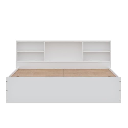 Image of Wakefit Bed | 1 Yr Warranty | Bed Queen Size, Comes with Storage Box, Noise Free, Density: 680-750 kg /m, Termite & Borer Resistant, Fits Mattresses Up to 8 Inches (Petra 78 x 60 - Frosty White)