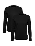 Basic Treasure 2/3er Pack T-Shirt Herren, Kurzärmliges Herren Shirt oder Langarmshirts (DE/NL/SE/PL, Alphanumerisch, L, Regular, Regular, 2X Schwarz - Langarm)