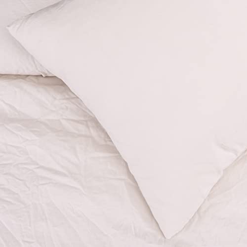 Sleepdown 100% Pure Cotton Plain Dye Natural Duvet Cover Quilt Pillow Casess Bedding Set Soft Easy Care - Double (200cm x 200cm) - Image 5