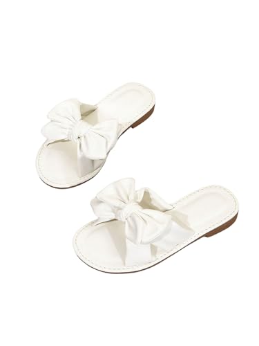 Image of GORGLITTER Girl's Slip on Sandals Bow Sandals Round Open Toe Beach Sandals