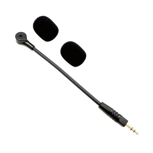 Fazvncv Microfoni di ricambio per cuffie H2002d con riduzione del rumore da 3,5 mm, struttura in metallo antivento