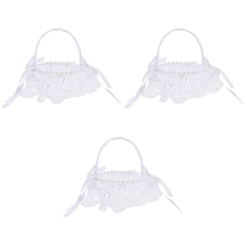 HOMSFOU 3 Pcs Bodas Creative Flower Girl Scatter Basket Lightweight for Portable