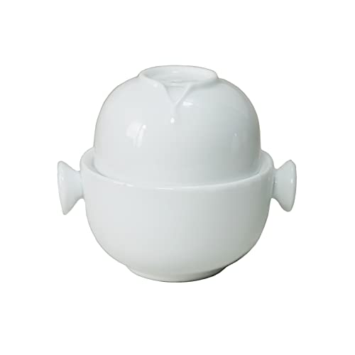 Image of Liang baobao Convenient Teapot Cup Porcelain Teacup White Glazed Travel tea set (Landscape)
