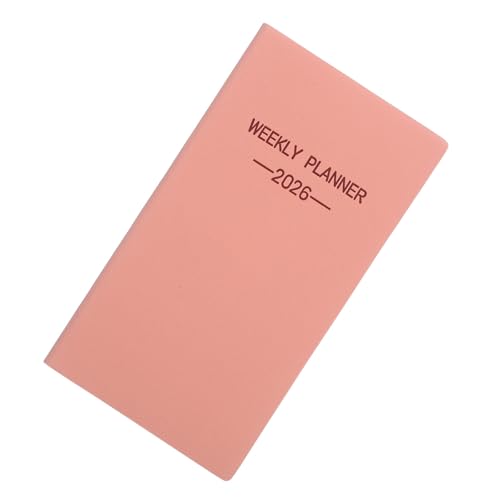 UKCOCO Planificador Semanal Portátil A6 2026 con Diseño Compacto y Elegante, Cuaderno de Notas de Papel y Pu para Organización Diaria en Oficina y Planificación en Movimiento