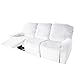 Aksamit Pokrowiec na Fotel Elastyczny Pokrowiec na Fotel Relax 8-sztuk Antypoślizgowe Narzuta na Sofę Gruby Elastyczny Pokrowiec Na Fotel Relax do 3 Foteli Rozkładanych Pokrycie-Biały