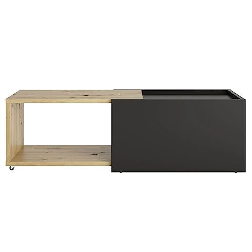 Table basse extensible FMD Möbel Sleeve chêne vieilli et noir - 2