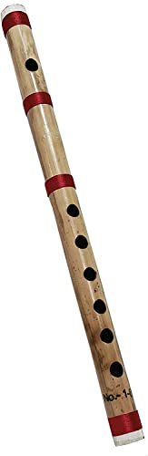 Kunal - 14 inch Bamboo Bansuri Flute B Key 7 Holes Fipple Woodwind Clarinet Bamboo Quena Flute Indian Musical Instrument Krishna Flute Birthday Gift Mens Women Kids