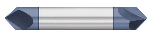 Titan TC87963 Solid Carbide Chamfer Mill, 2 Flute, Double End, 82 Degree Angle, AlTiN Coated, 1/2" Size, 1/2" Shank Diameter, 3" Overall Length