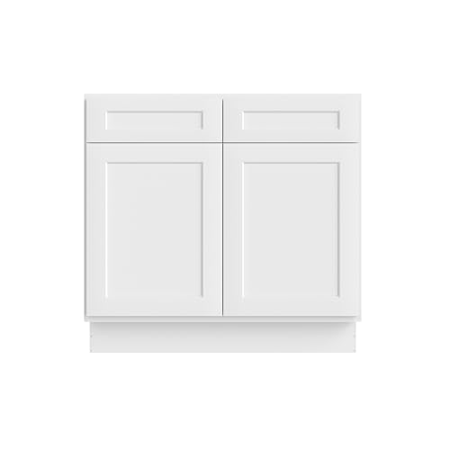 Image of Furinno Shaker Bath Vanity Cabinet Without Top, Ready to Assemble, 21 D x 36 W x 34.5 H, White