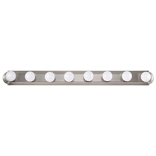Image of Nuvo 60 /303, 8-Light Vanity Light, Brushed Nickel, 48-Inch, Bathroom Light