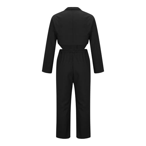 Cambkatl Men's Stylish Blazer Suits Long Sleeve Notched Collar Single Button Irregular Suit Jackets & Pants 2-Pieces Sets4