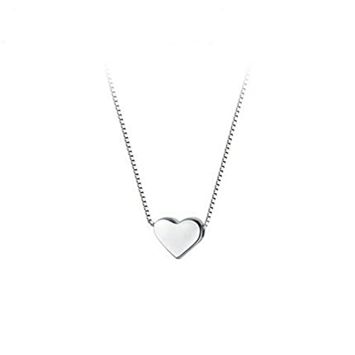 Pendentif coeur argent 925 femme collier ras de cou fin et lisse
