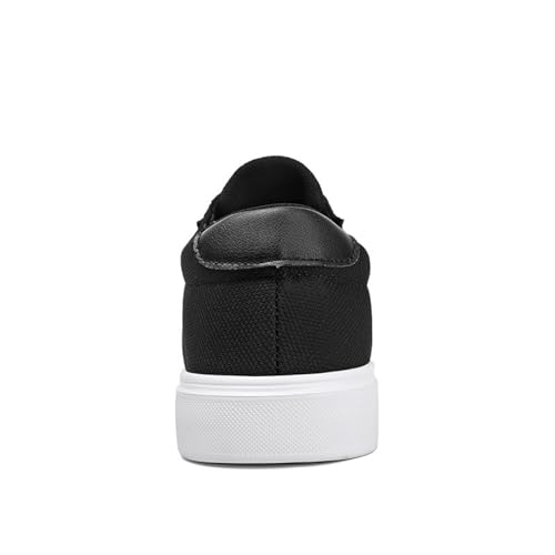 Mens Canvas Casual Flat Shoes Comfort Round Toe Soft Bottom Knitting Lace-Up Sneakers Outdoor Breathable Non-Slip Walking Shoes4