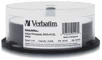 Amazon.com: DVDR 2.4X Dual Layer White Inkjet Printable Bulk (20 pack ...