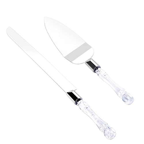 Einsame Hochzeitstorte Messer und Server Set, Edelstahl Klingen Kuchen Schneide Set, Kuchen Schneide Messer und Schaufel Sets für Hochzeit Geburtstage Jahrestage Verlobungsgeschenke Parteien