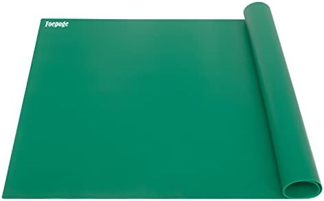 36.2" x 24" Extra Large Silicone Mat for Epoxy Resin, Nonstick Silicon Mats for Crafts Jewelry Casting, Non-Slip Kitchen Table Placemats for Countertop Protector Heat Resistant by Foepoge, Black