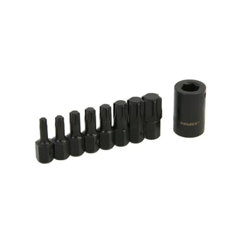 Neilsen CT5243 9pc 1/2in Dr Impact Star Bit Set T30 T40 T45 T50 T55 T60 T70 with Bit Holder Socket Suitable for Impact Tools
