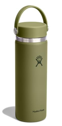 Image of Hydro Flask Water Bottle - Insulated Stainless Steel - Wide Mouth Flex Lid, Non Spill, Leakproof and Refillable in 20 Oz Palmer Green
