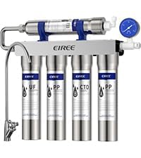 Eiree H511 Ultrafiltration Undersink Water Filter Systems,Stainless Steel Water Filter Purifier for Sink, Reduces Chlorine, Taste and Odor, 99.99% of Contaminants Larger Than 0.01μm, USA Tech