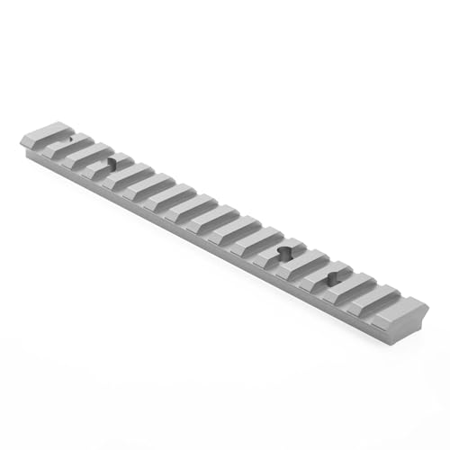 Picatinny Rail for Tikka T3/T3X 6061-T6 0 MOA/20 MOA in Black/Silver by Derraco Engineering (T6-TIKKA-T3/T3X-0MOA-SILVER)