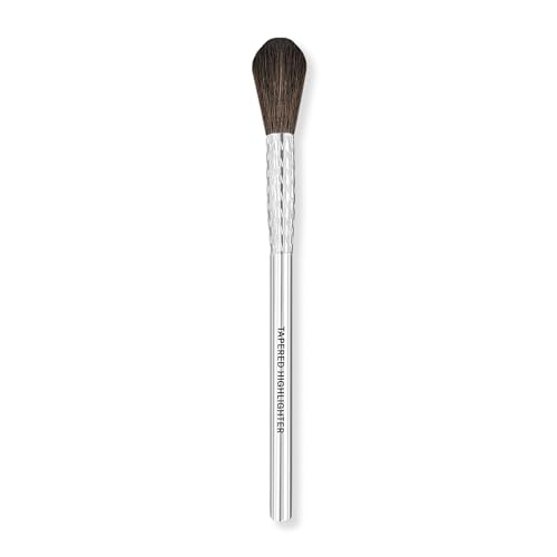 MESAUDA F08 Tapered Highlighter Wand Brush, Silver, Synthetic Bristles, Soft Plastic Handle, For Highlighting image 4
