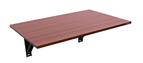 Image of Madhuran Engineered Wood Wall Mounted Study Office Laptops Foldeable Table Desk (Finish Teak) / uses Home Dining Kitchen Living Room Organizer Storage Foldable Shelf